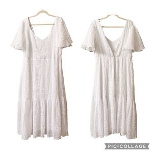 Arula Boho / Bohemian butterfly sleeve midi white dress size 2X
